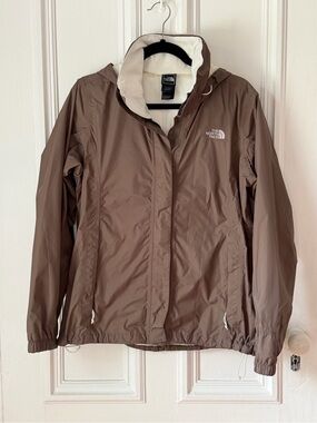 Women’s The North Face HyVent Windbreaker/Rain Jacket Lined Hood Zip Front Large